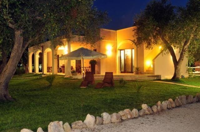 Property building, Night, Garden