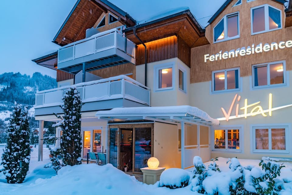 Property building, Winter, Sunset