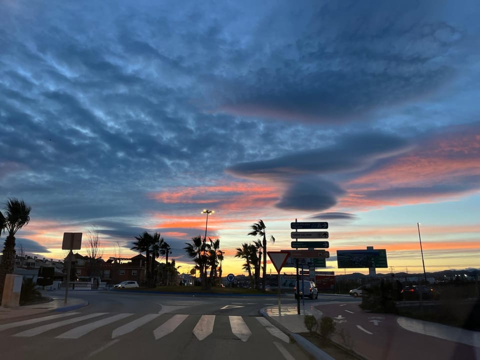Neighbourhood, Street view, Sunset