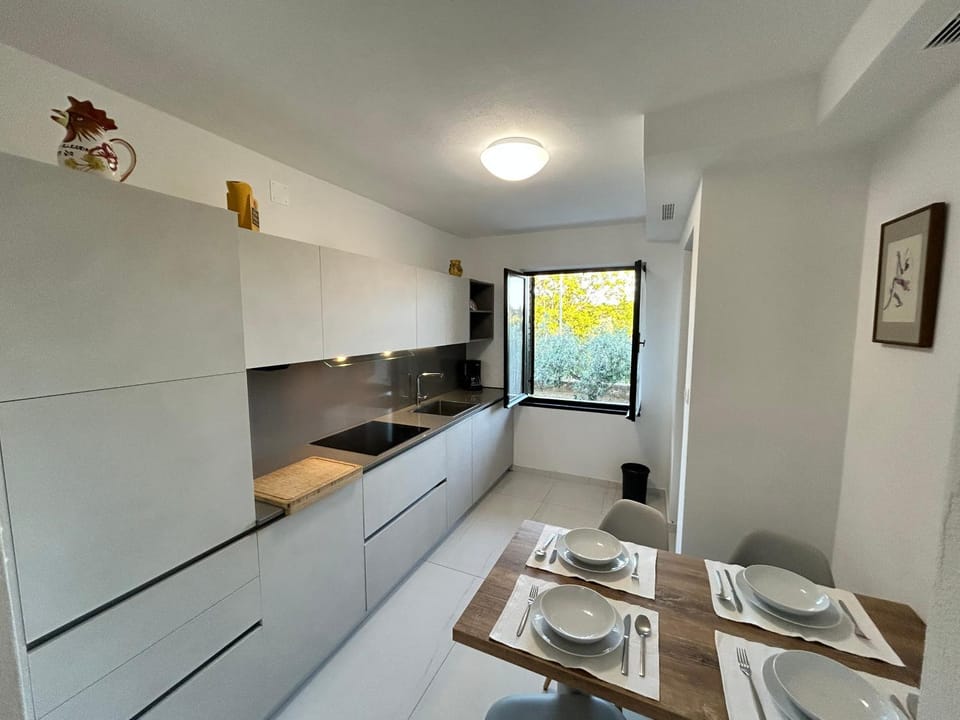 Kitchen or kitchenette, Dining area, stove