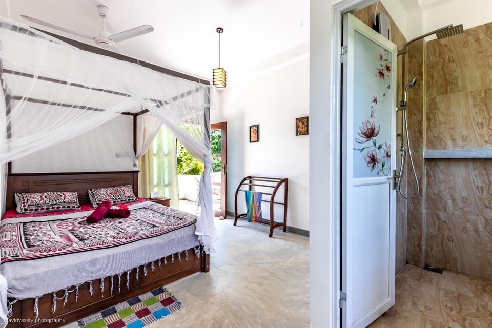Toilet, Bed, Bathroom, Garden view, towels, wardrobe