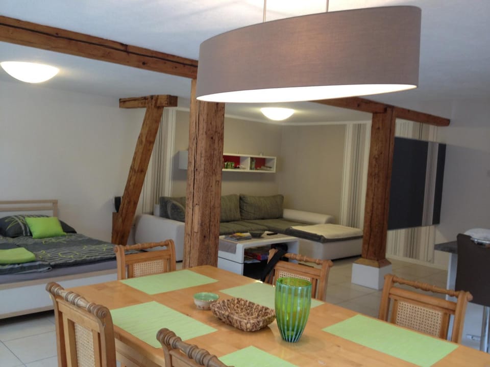 Kitchen or kitchenette, Living room, Seating area