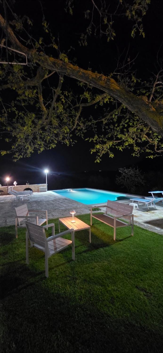 Night, Garden, Pool view