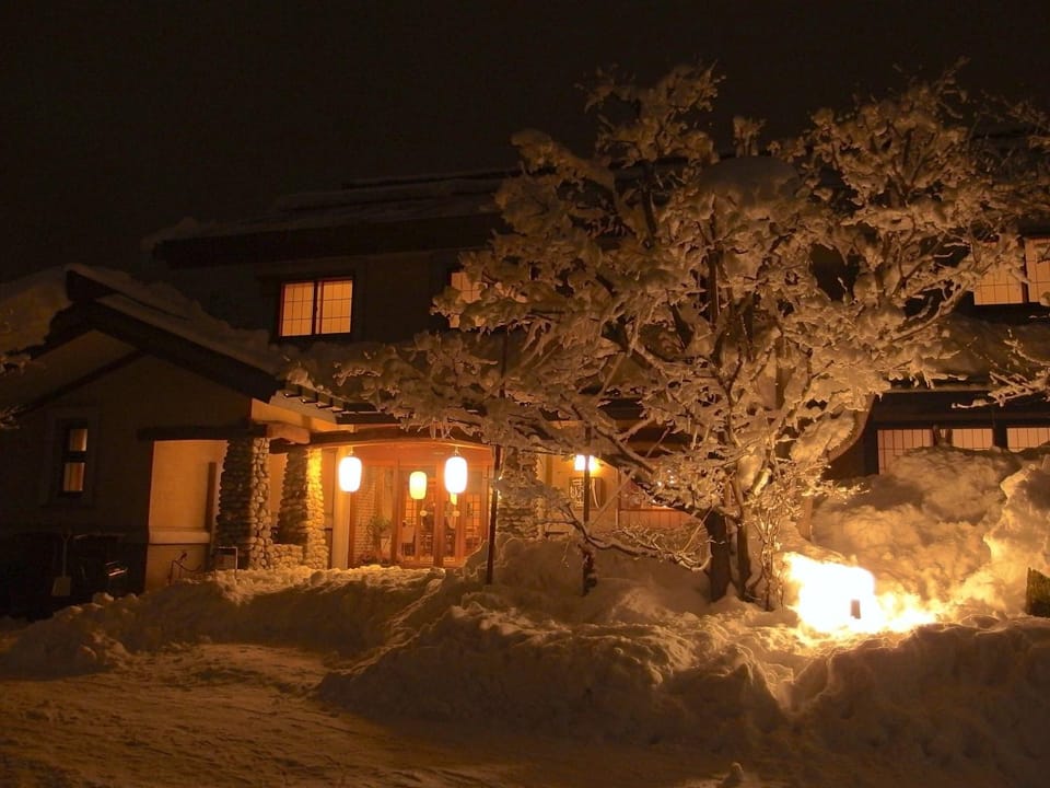 Property building, Night, Winter