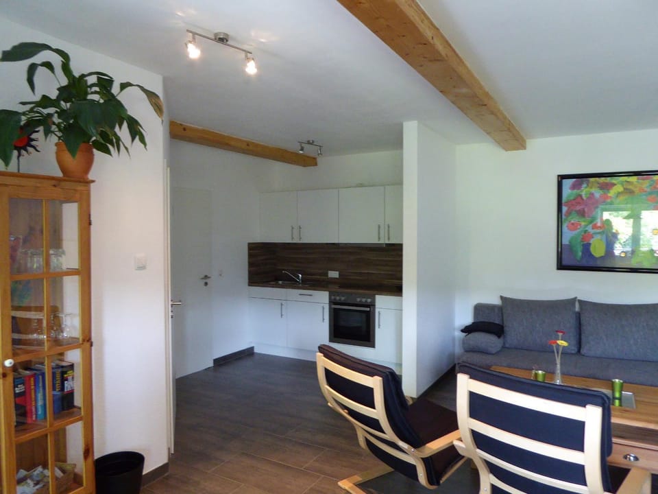Kitchen or kitchenette, Living room, Seating area