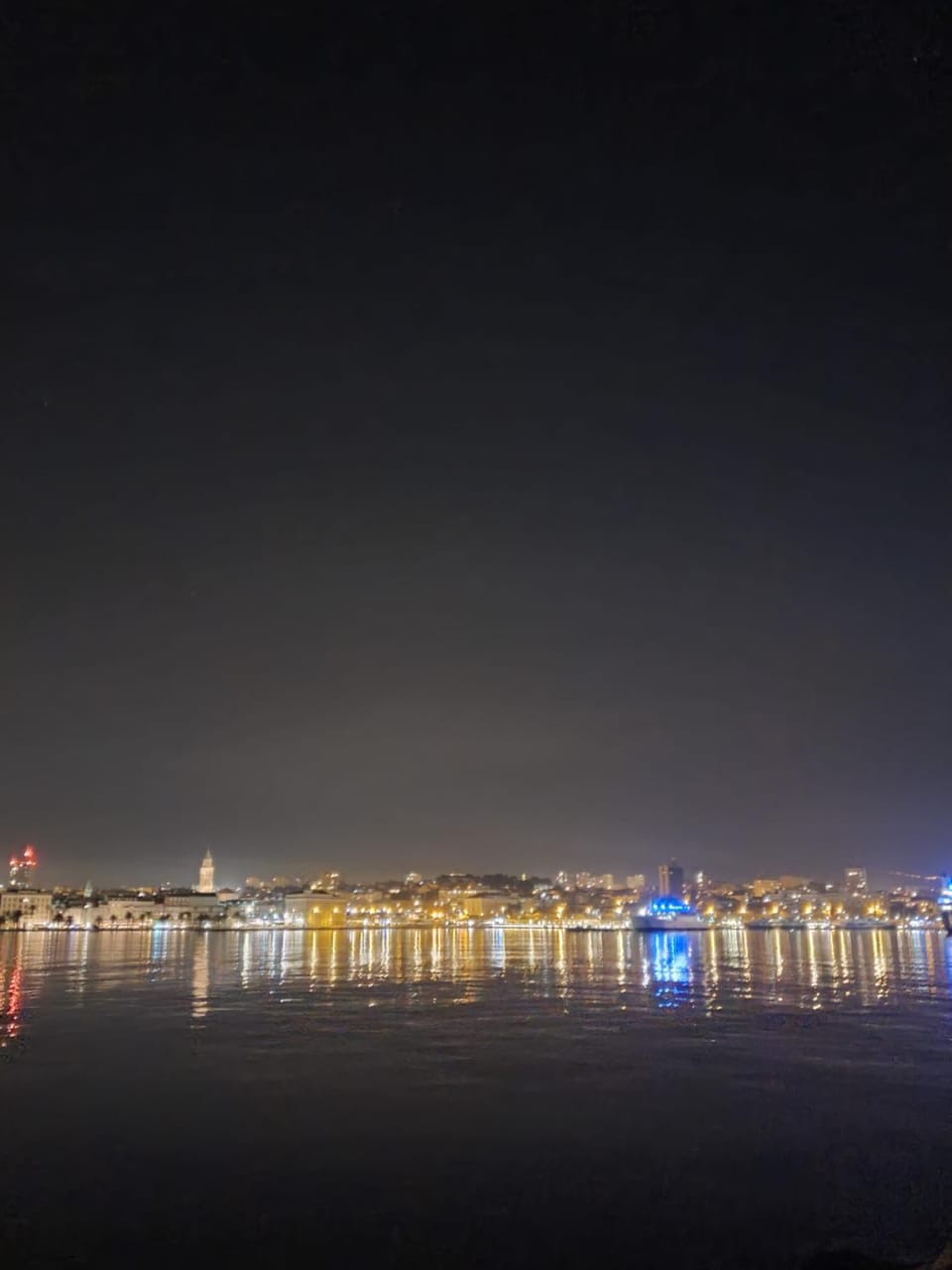 Night, City view, Sea view