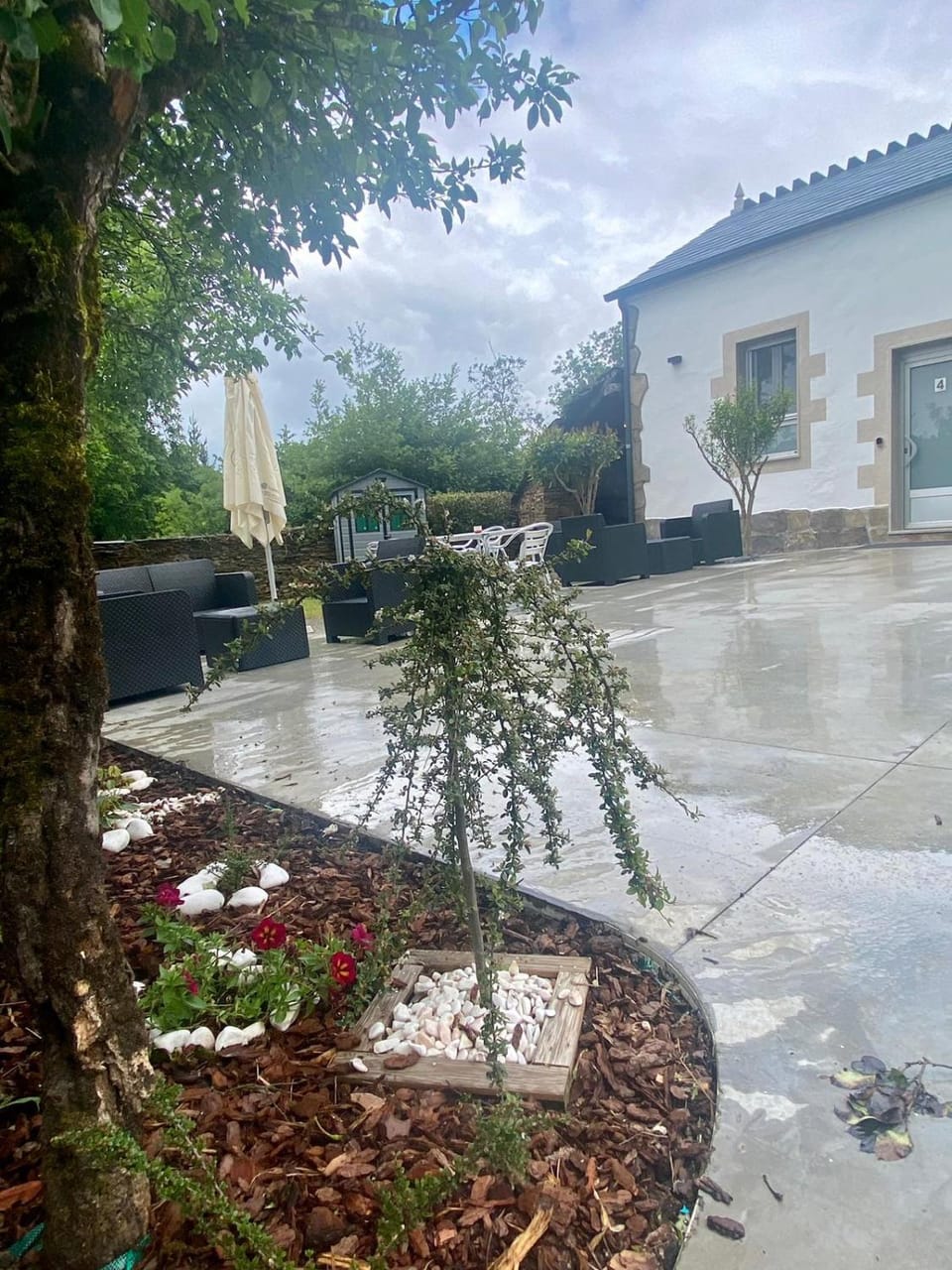 Property building, Spring, Garden view