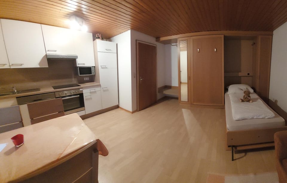 Bed, Kitchen or kitchenette, Living room