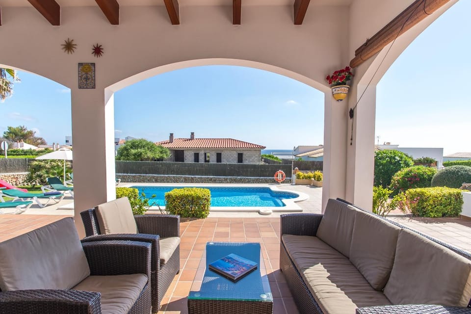 Property building, Living room, Swimming pool