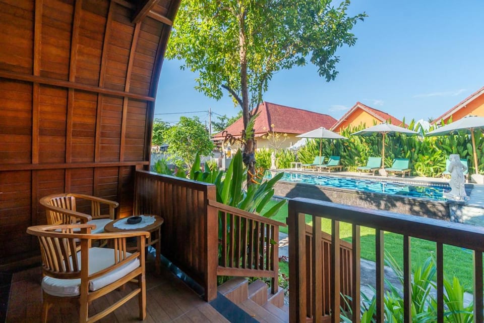 Patio, Pool view