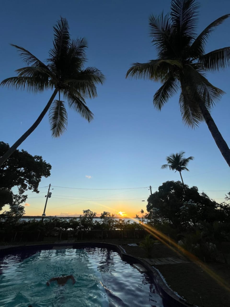 Natural landscape, Pool view, Sunset