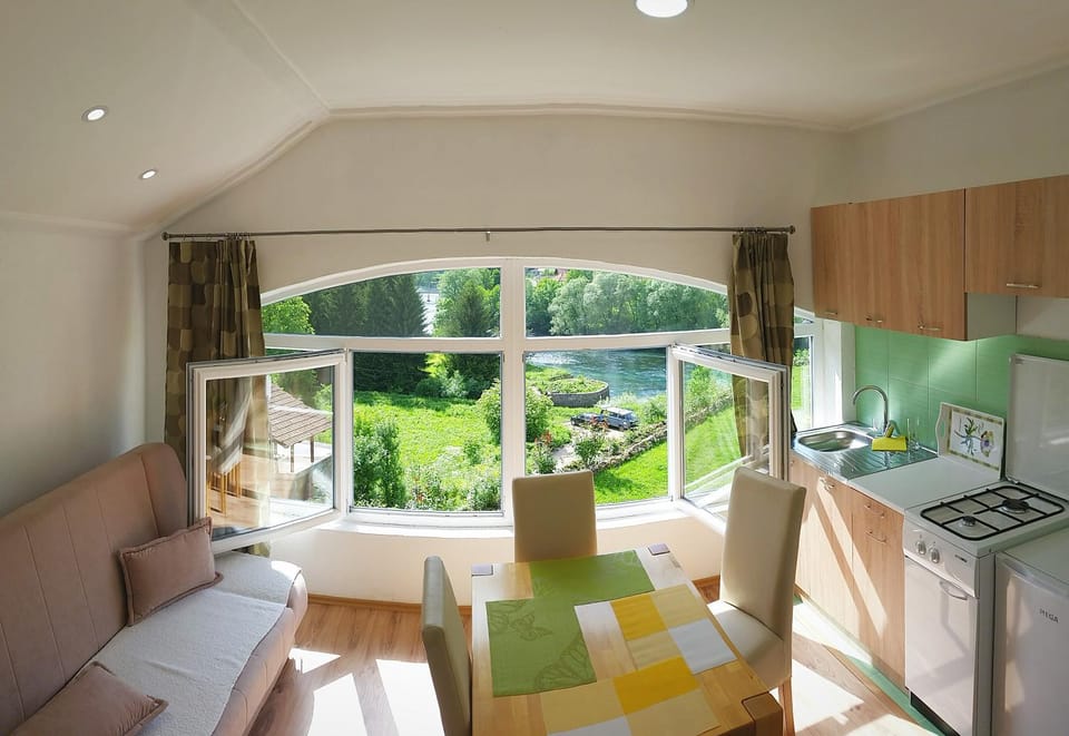 Communal kitchen, River view