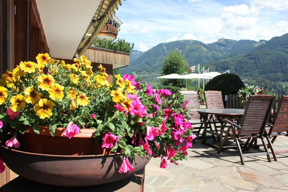 Patio, Day, Garden, Mountain view