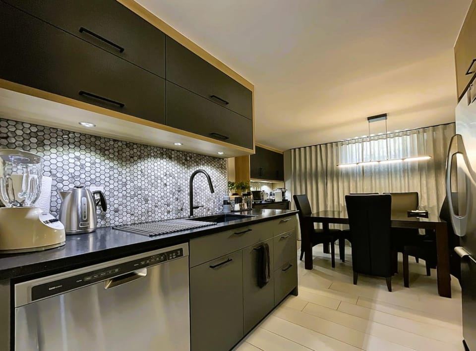 Kitchen or kitchenette, dishwasher