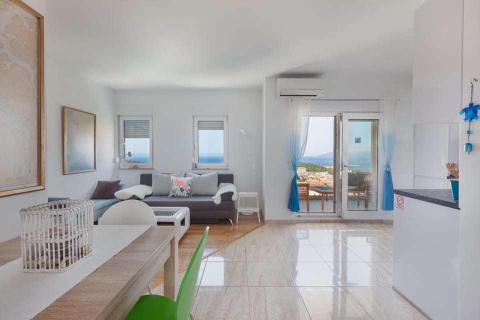 Living room, Seating area, Sea view