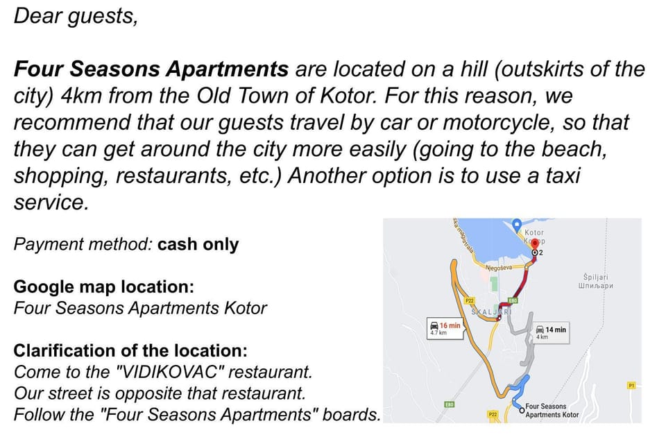 Four Seasons Apartments Apartment in Kotor Municipality