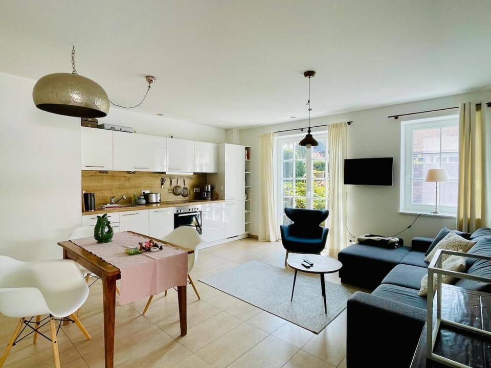 Living room, kitchen