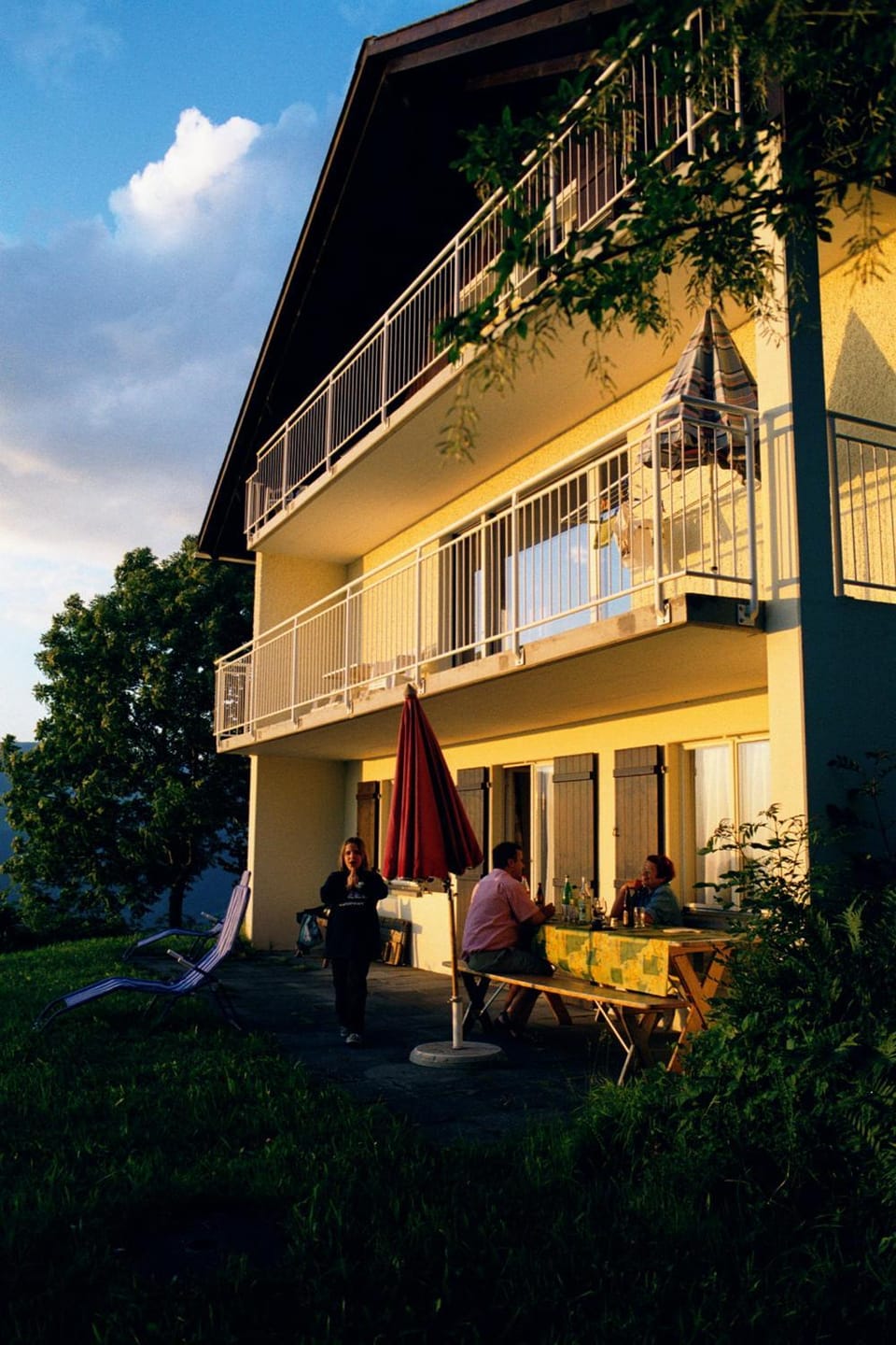 Property building, Facade/entrance, People, Garden, Family