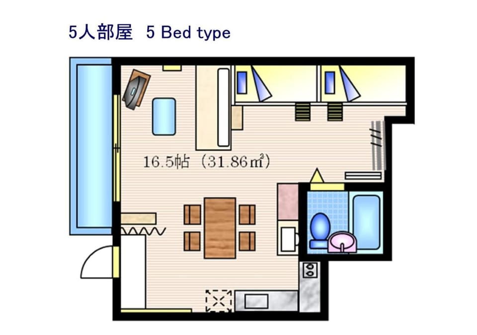Photo of the whole room, Floor plan