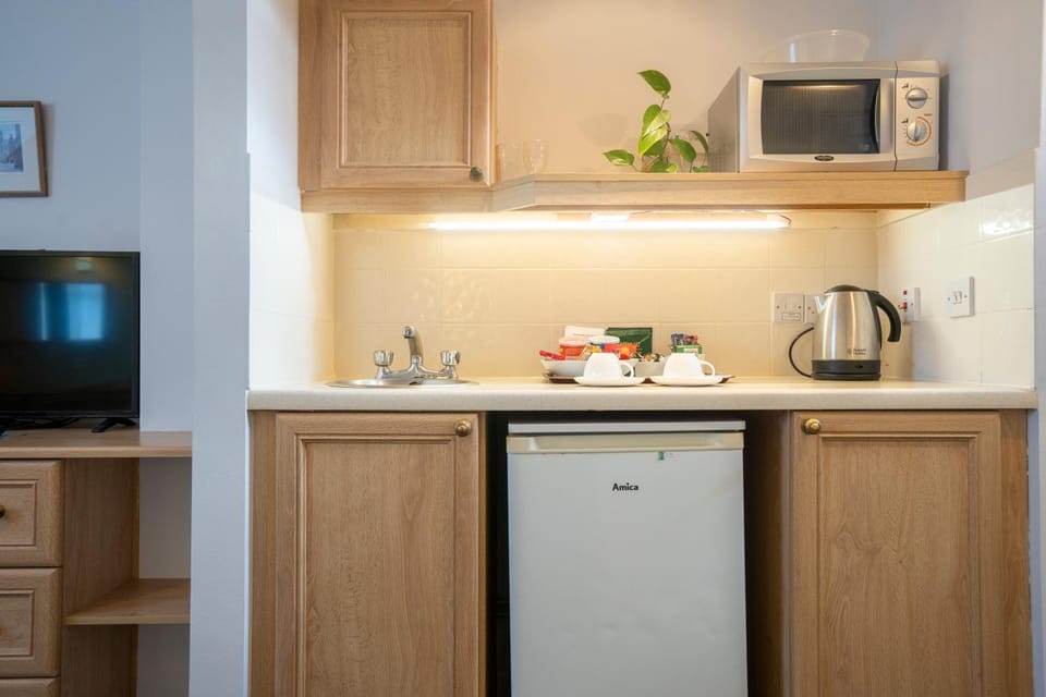 Kitchen or kitchenette, minibar