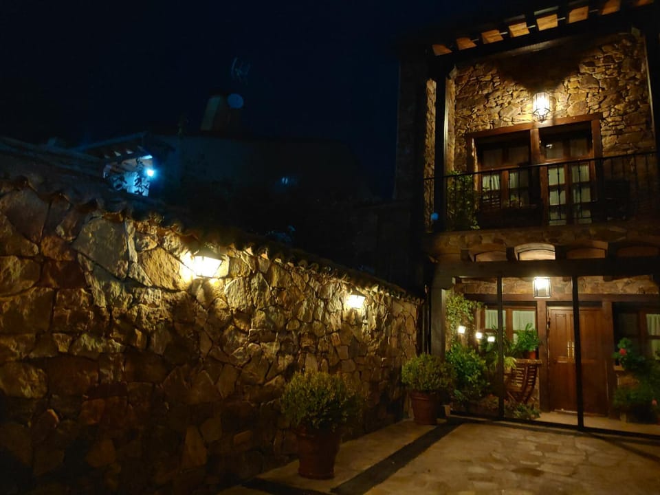 Property building, Patio, Night, Inner courtyard view
