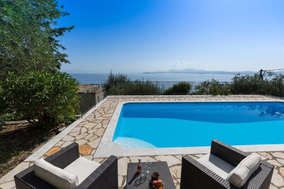 Patio, Day, Natural landscape, Mountain view, Pool view, Sea view, Swimming pool, sunbed