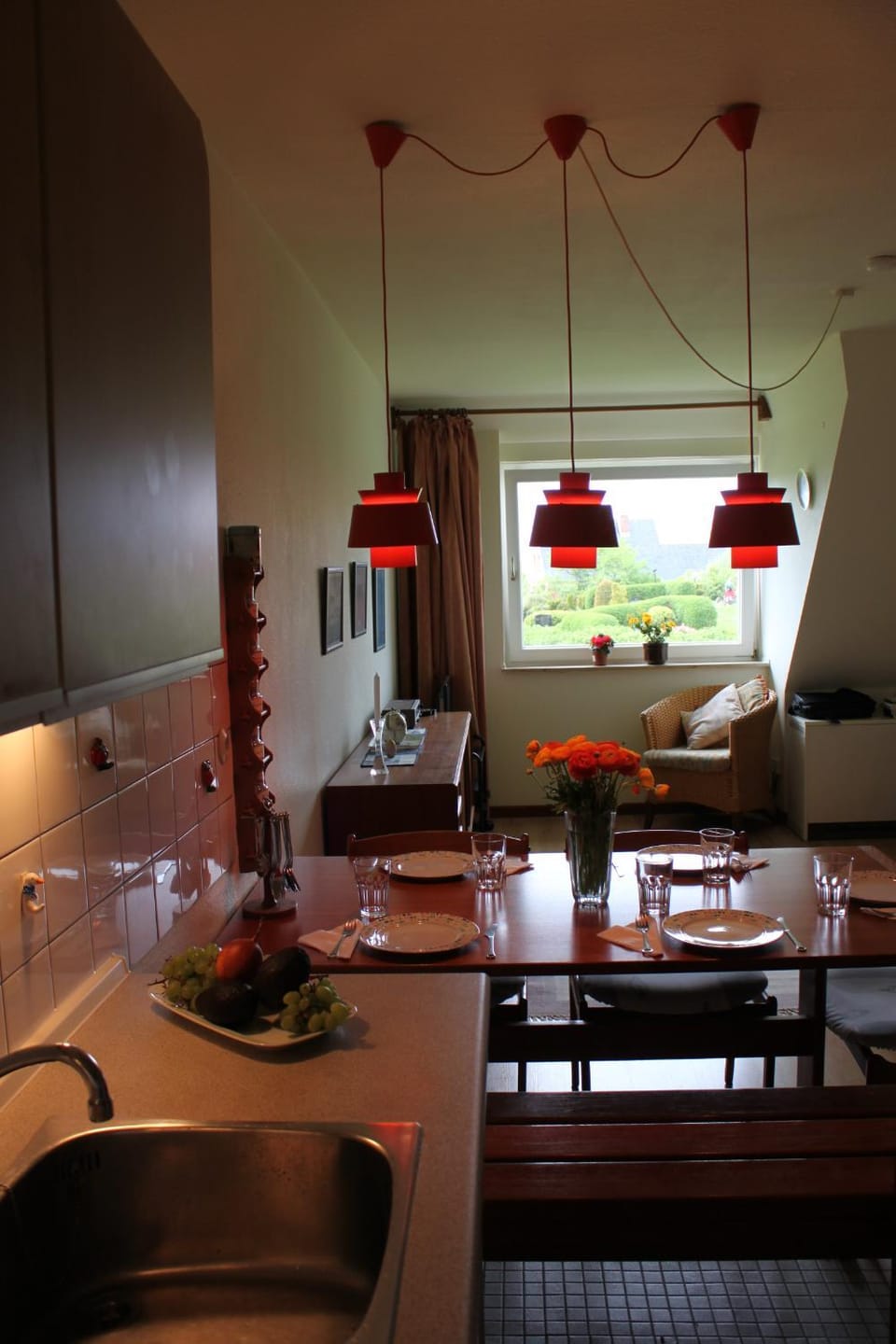 Kitchen or kitchenette, Living room, Dining area