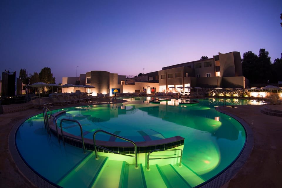 Property building, Swimming pool, Sunset