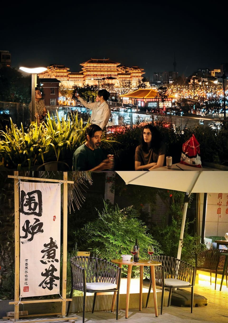 Property building, Night, Balcony/Terrace