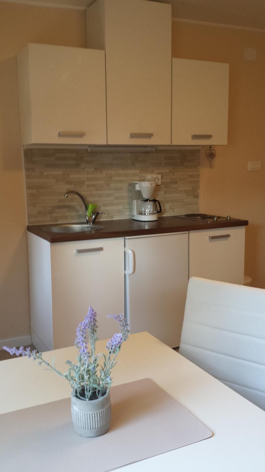 Coffee/tea facilities, Kitchen or kitchenette, Seating area, Dining area