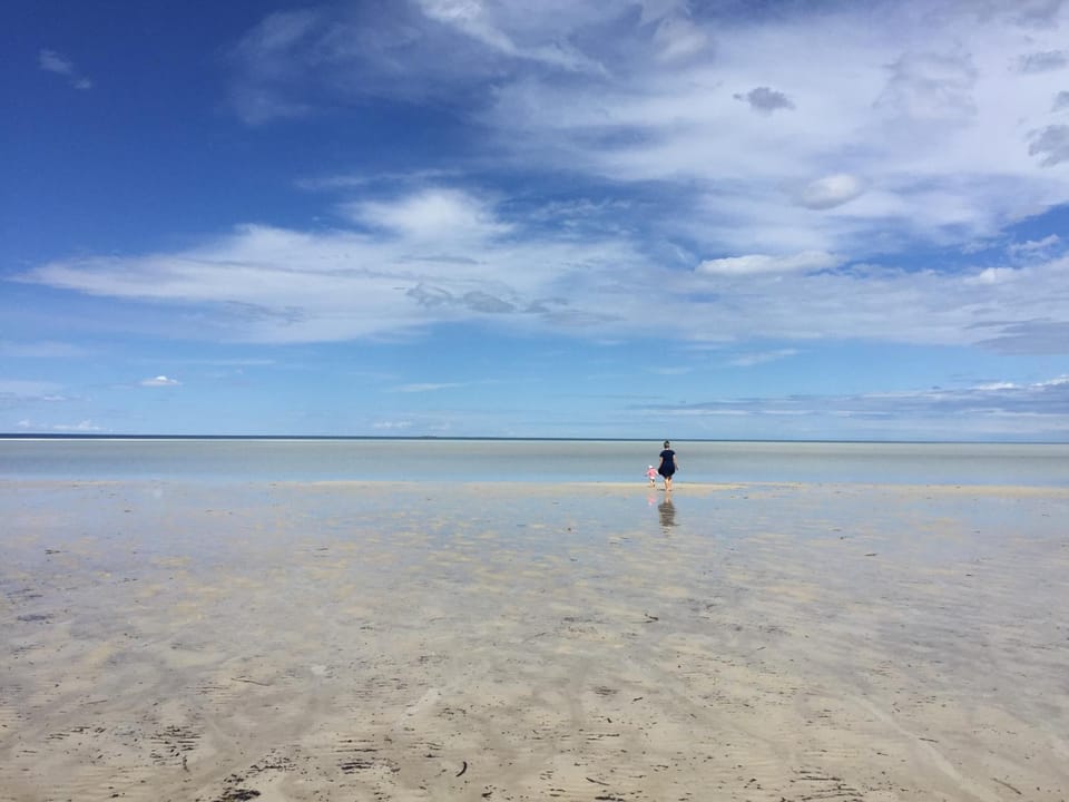 Natural landscape, Beach, Family