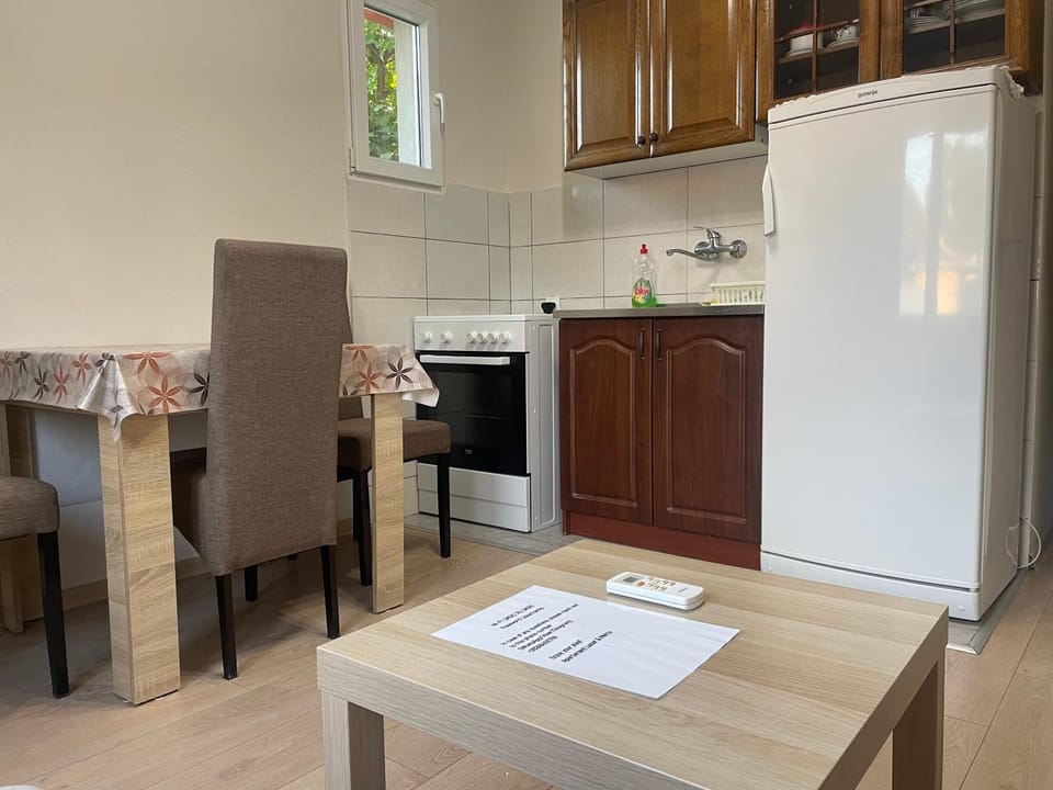 Kitchen or kitchenette, Dining area, oven, stove