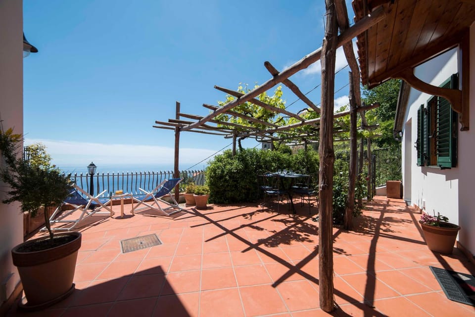 Patio, Facade/entrance, Bird's eye view, Balcony/Terrace, Garden view, Sea view