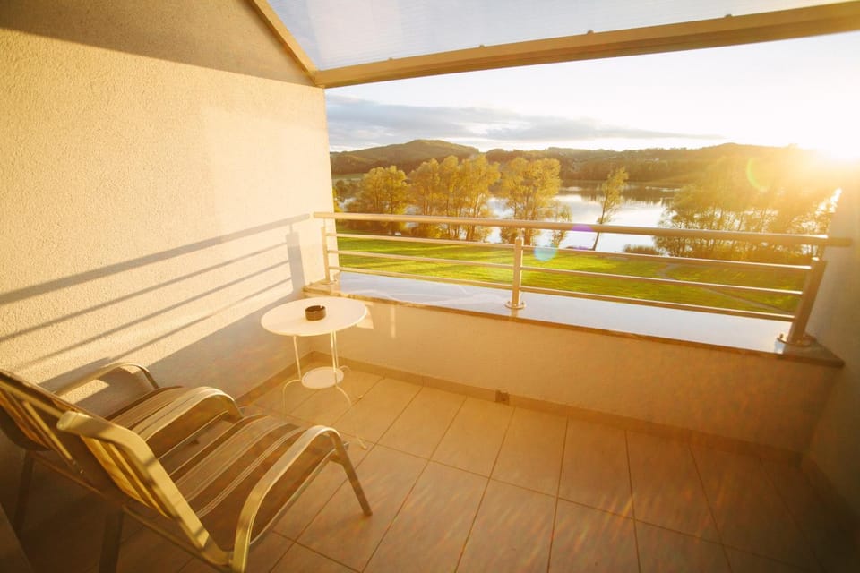 Balcony/Terrace, Autumn, Lake view, Sunset