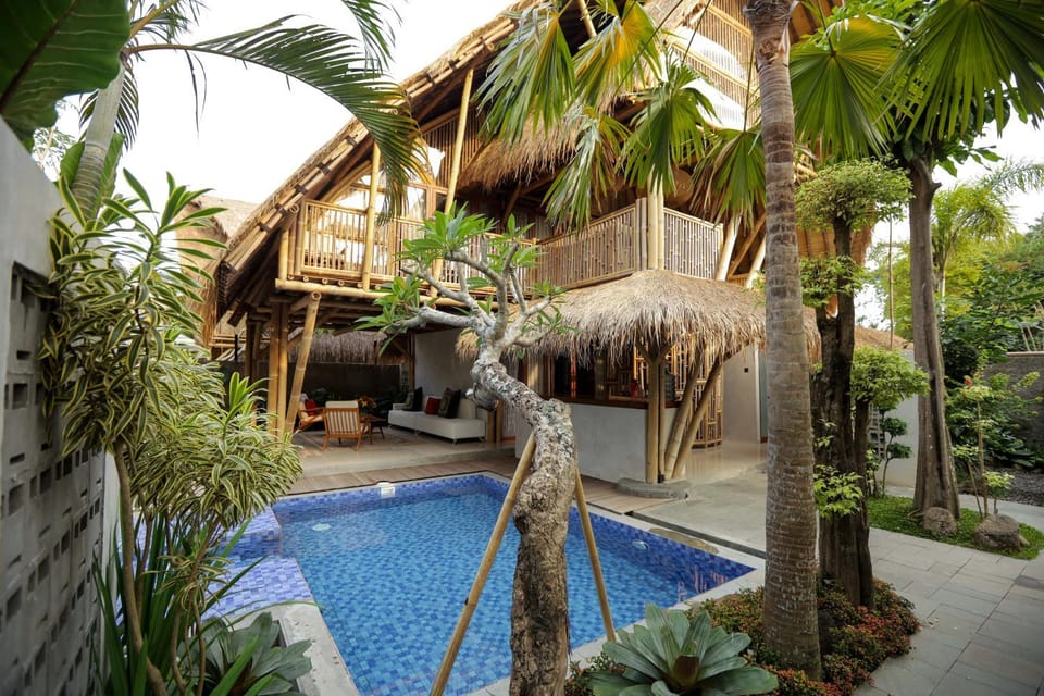Day, Natural landscape, Garden, Garden view, Pool view, Swimming pool