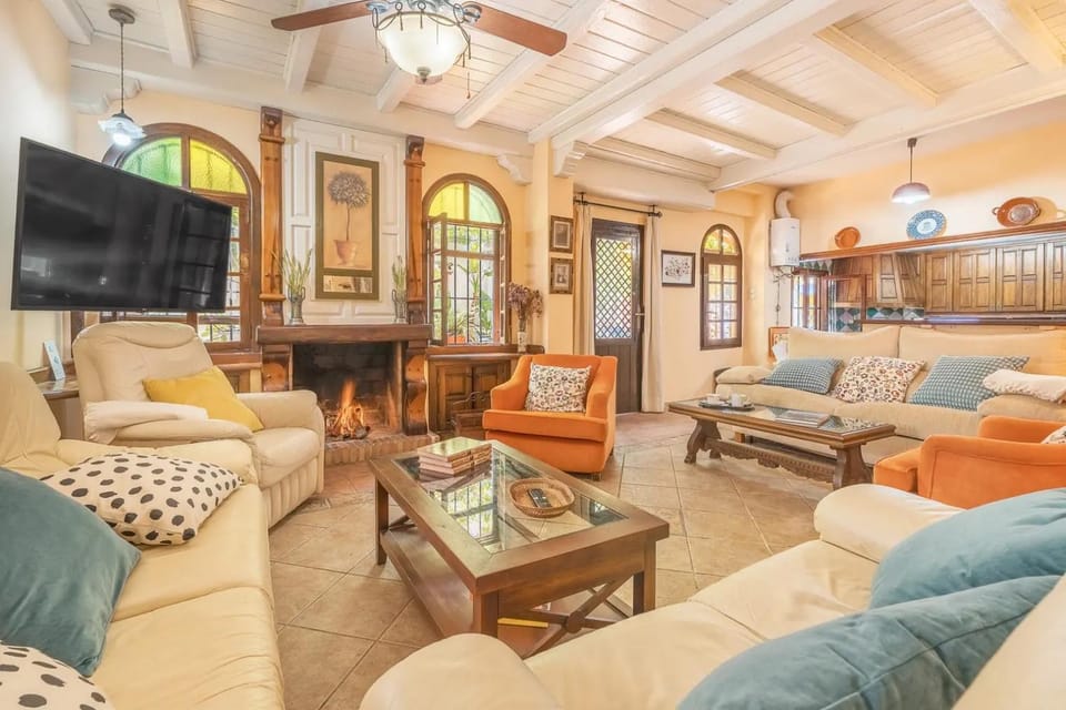 Living room, fireplace