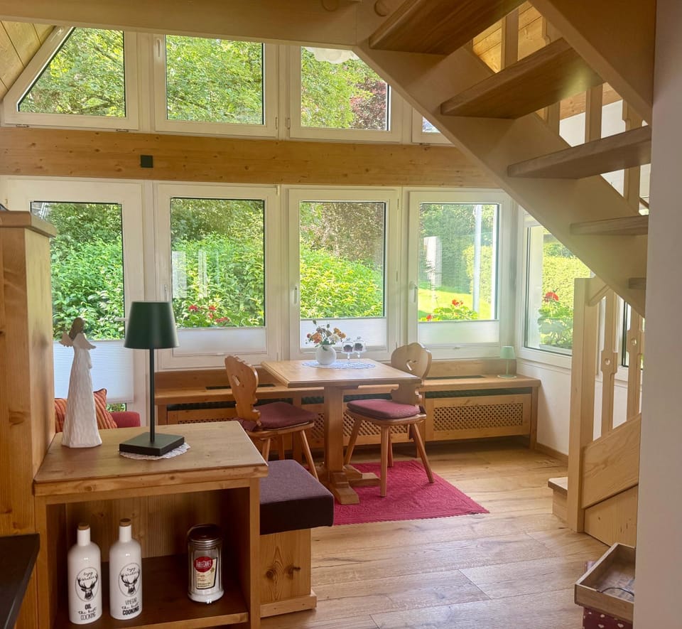 Living room, Seating area, Garden view