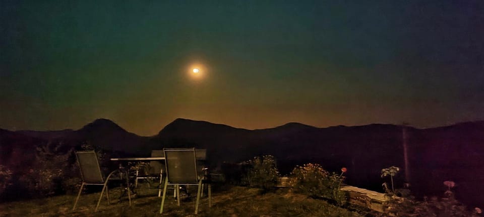 Night, Natural landscape, Mountain view