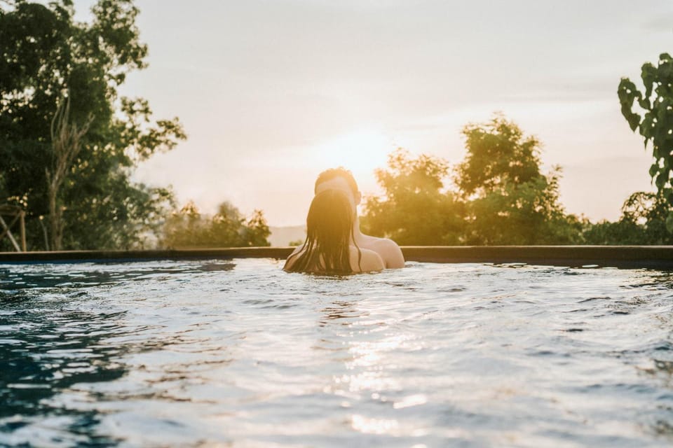 People, Swimming pool, Sunset