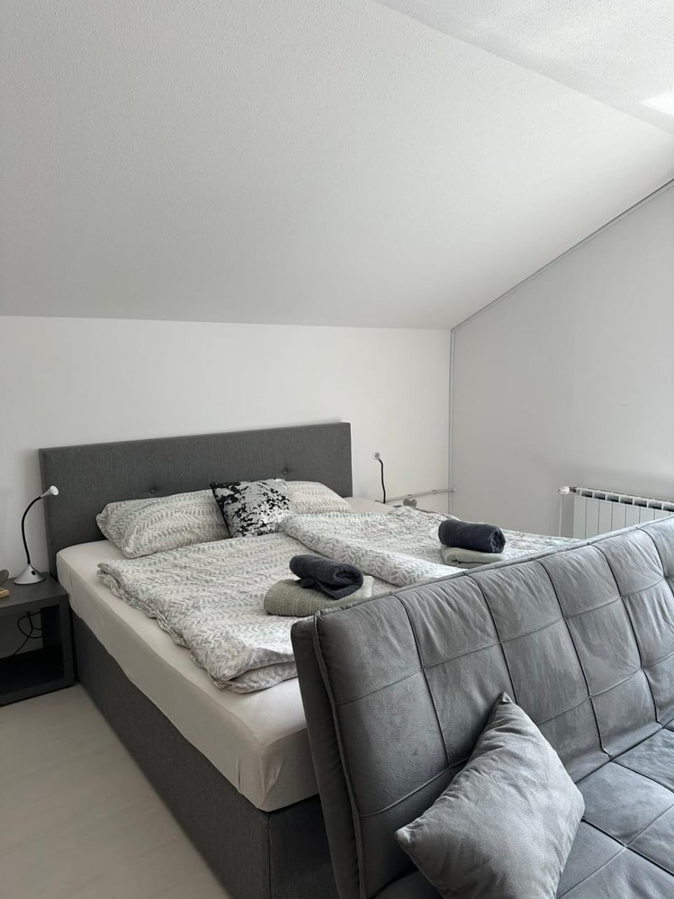 Bed, Living room, Photo of the whole room, Seating area, Bedroom