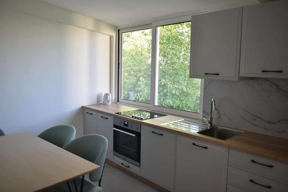 Kitchen or kitchenette, Dining area, dishwasher, stove