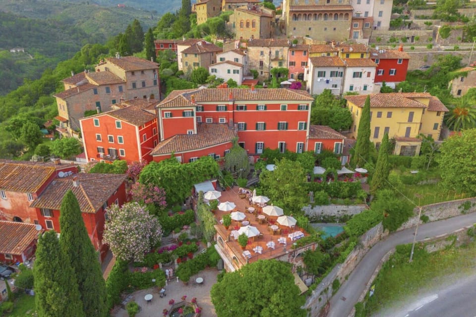 Property building, Spring, Natural landscape, Bird's eye view