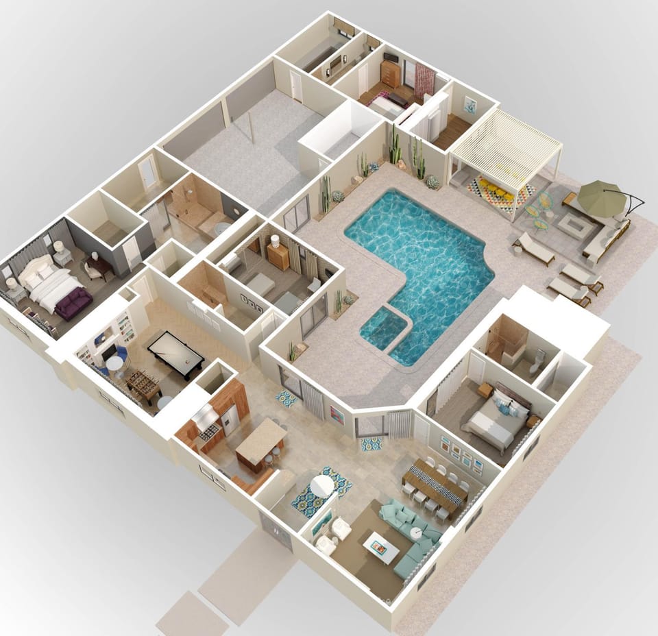 Bird's eye view, Floor plan