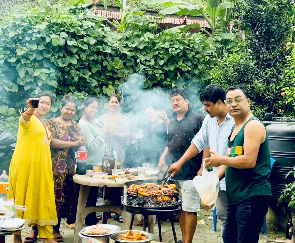 People, BBQ facilities, group of guests