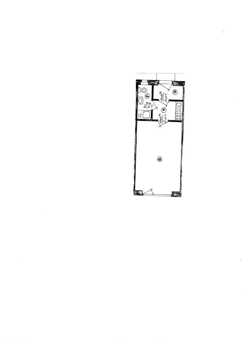 Photo of the whole room, Floor plan