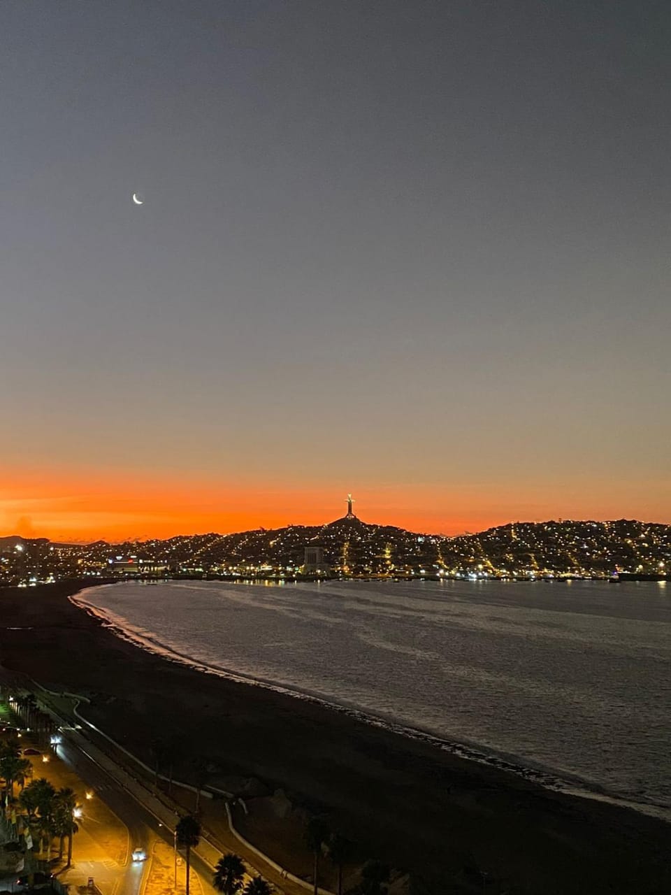 Night, City view, Sea view, Sunset