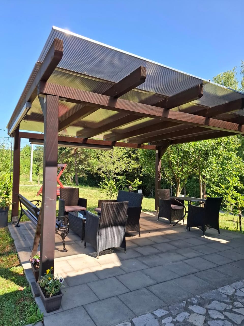 Patio, Garden, Seating area, Garden view