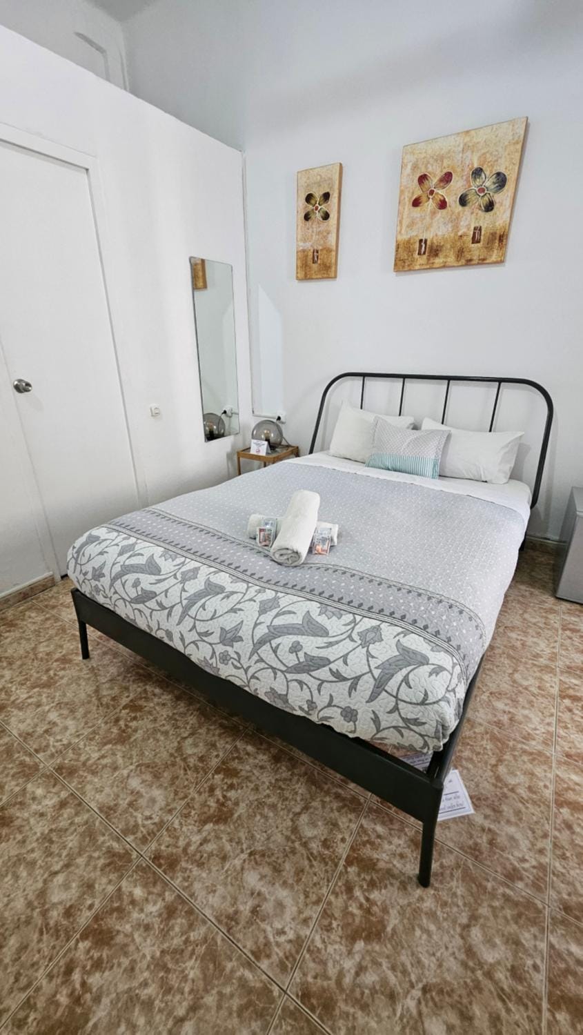 Bed, Photo of the whole room, Bedroom, towels, wardrobe