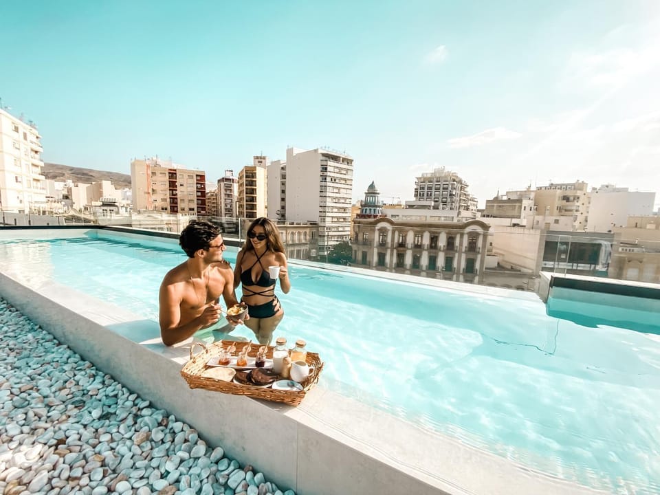 People, City view, Swimming pool