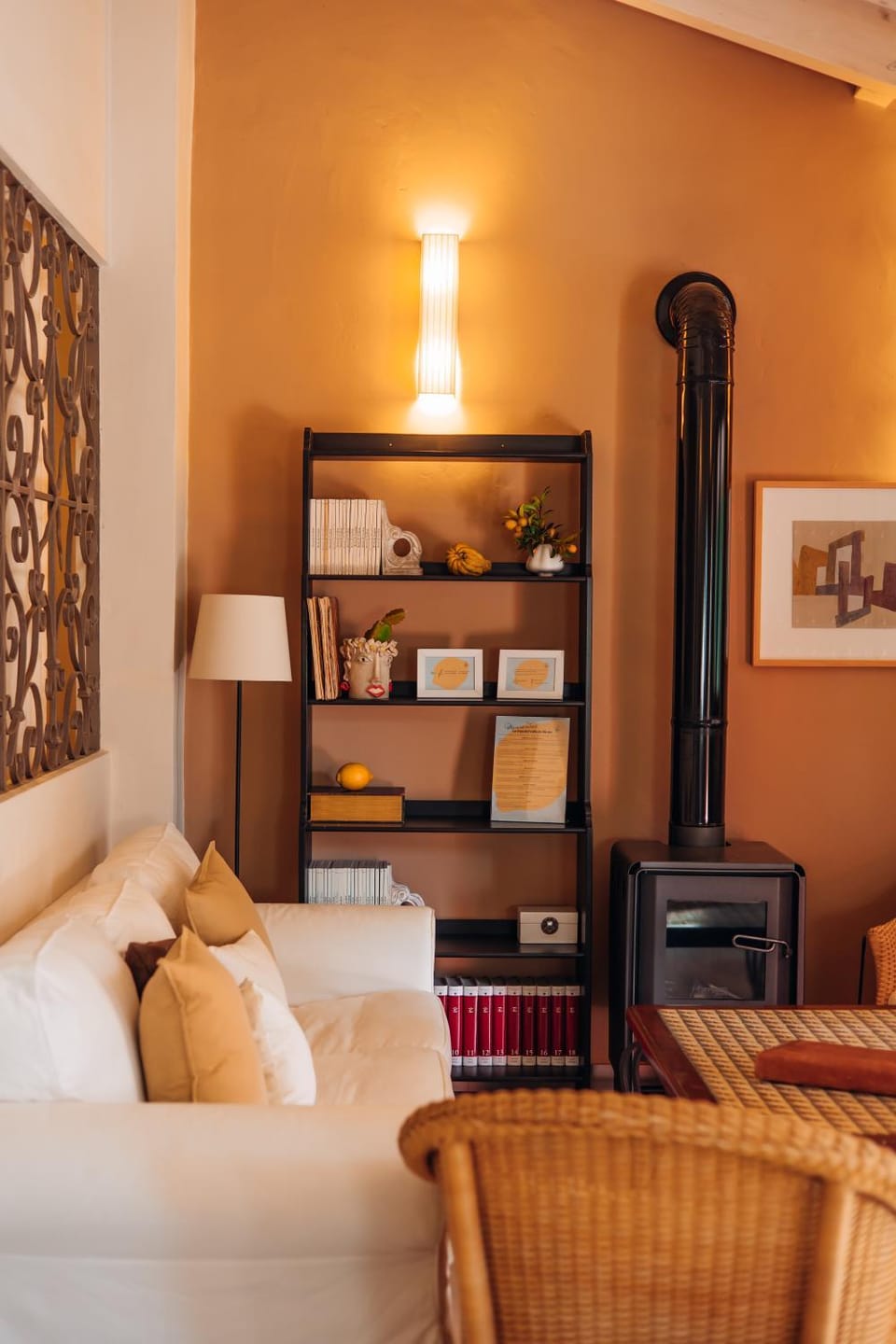 Living room, fireplace